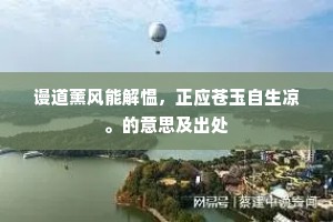 谩道薰风能解愠，正应苍玉自生凉。的意思及出处
