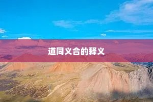 道同义合的释义