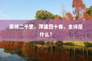 桑梓二千里，萍逢四十春。全诗是什么？