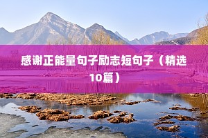 感谢正能量句子励志短句子（精选10篇）