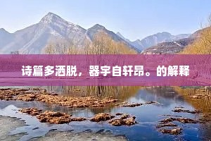 诗篇多洒脱，器宇自轩昂。的解释