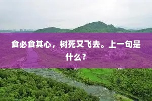食必食其心，树死又飞去。上一句是什么？