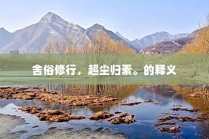 舍俗修行，超尘归素。的释义