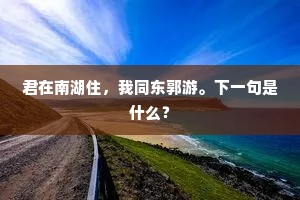 君在南湖住，我同东郭游。下一句是什么？