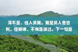 浑不是、佳人负我。我是负人曹吉利，任娇啼、不悔连波过。下一句是什么？