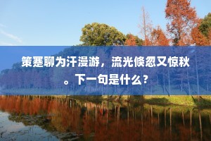 策蹇聊为汗漫游，流光倏忽又惊秋。下一句是什么？