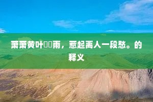 萧萧黄叶濛濛雨，惹起离人一段愁。的释义