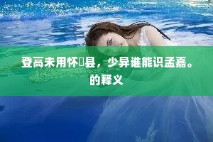 登高未用怀郪县，少异谁能识孟嘉。的释义