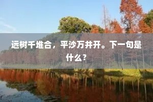 远树千堆合，平沙万井开。下一句是什么？