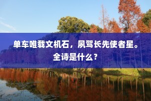 单车唯载文机石，夙驾长先使者星。全诗是什么？