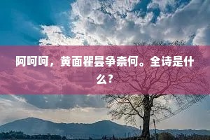 阿呵呵，黄面瞿昙争柰何。全诗是什么？