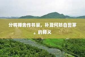 分将禅舍作书巢，补葺何妨自剪茅。的释义