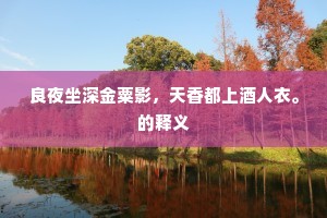 良夜坐深金粟影，天香都上酒人衣。的释义