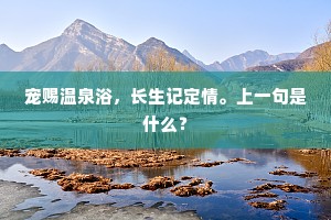 宠赐温泉浴，长生记定情。上一句是什么？