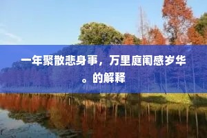 一年聚散悲身事，万里庭闱感岁华。的解释