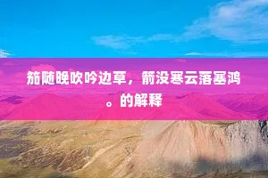 笳随晚吹吟边草，箭没寒云落塞鸿。的解释