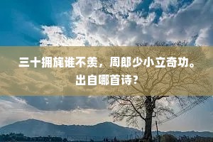 三十拥旄谁不羡，周郎少小立奇功。出自哪首诗？