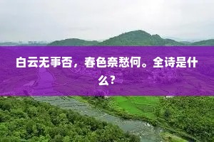 白云无事否，春色奈愁何。全诗是什么？