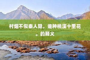 村烟不似秦人隐，谁种桃溪十里花。的释义