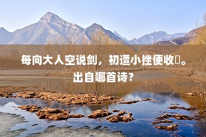 每向大人空说剑，初遭小挫便收靫。出自哪首诗？