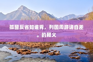孤窗反省知谁肯，列国周游请自差。的释义