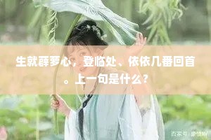 生就薜萝心，登临处、依依几番回首。上一句是什么？