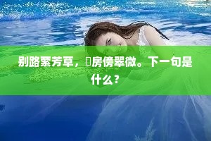 别路萦芳草，閒房傍翠微。下一句是什么？