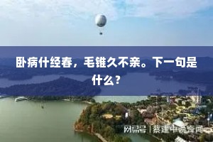 卧病什经春，毛锥久不亲。下一句是什么？