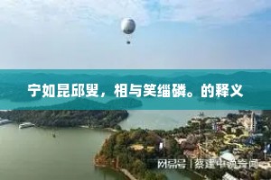 宁如昆邱叟，相与笑缁磷。的释义