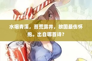 水咽青溪，苔荒露井，故国最伤怀抱。出自哪首诗？