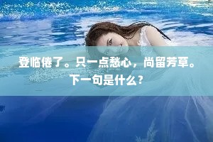 登临倦了。只一点愁心，尚留芳草。下一句是什么？