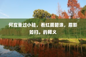 何应重过小驻，看红阑碧浪，眉影如扫。的释义