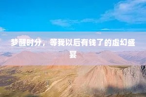 梦醒时分，等我以后有钱了的虚幻盛宴