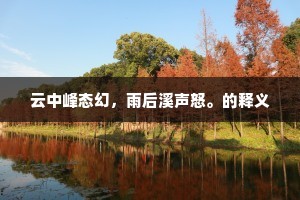 云中峰态幻，雨后溪声怒。的释义