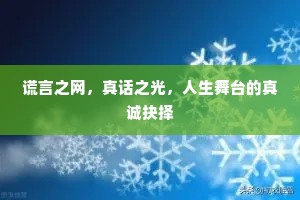 谎言之网，真话之光，人生舞台的真诚抉择