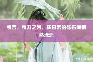 引言，精力之河，在日常的砾石间悄然流逝