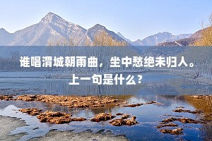 谁唱渭城朝雨曲，坐中愁绝未归人。上一句是什么？