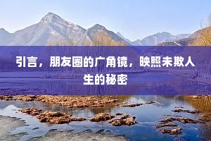 引言，朋友圈的广角镜，映照未欺人生的秘密