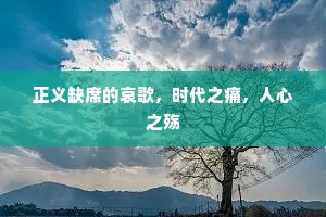正义缺席的哀歌，时代之痛，人心之殇