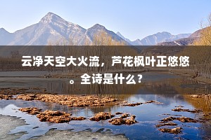 云净天空大火流，芦花枫叶正悠悠。全诗是什么？