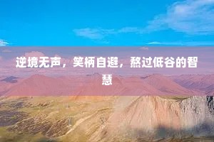 逆境无声，笑柄自避，熬过低谷的智慧