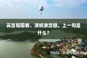 高言和阳春，清响激流徵。上一句是什么？