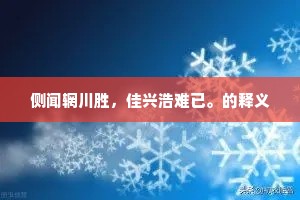 侧闻辋川胜，佳兴浩难已。的释义