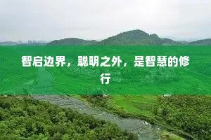 智启边界，聪明之外，是智慧的修行