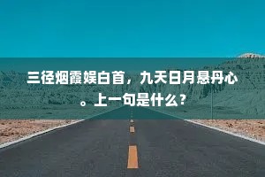 三径烟霞娱白首，九天日月悬丹心。上一句是什么？