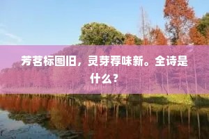 芳茗标图旧，灵芽荐味新。全诗是什么？