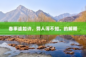春事遽如许，劳人浑不知。的解释