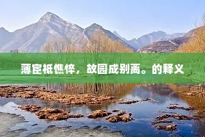 薄宦祗憔悴，故园成别离。的释义