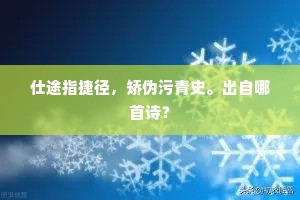 仕途指捷径，矫伪污青史。出自哪首诗？