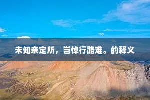 未知亲定所，岂悼行路难。的释义
